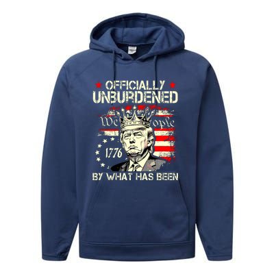 Officially Unburdened By What Has Been Trump Victory Performance Fleece Hoodie