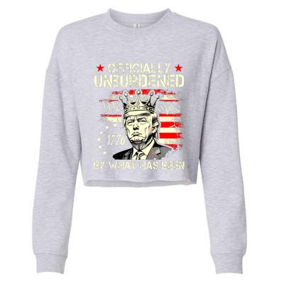 Officially Unburdened By What Has Been Trump Victory Cropped Pullover Crew