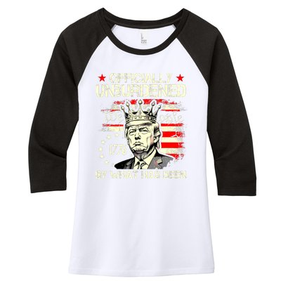 Officially Unburdened By What Has Been Trump Victory Women's Tri-Blend 3/4-Sleeve Raglan Shirt