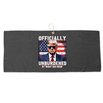 Officially Unburdened By What Has Been Trump Victory Large Microfiber Waffle Golf Towel