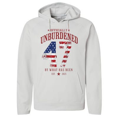 Officially Unburdened By What Has Been Trump Victory Performance Fleece Hoodie