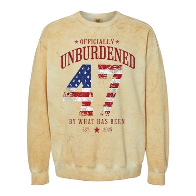 Officially Unburdened By What Has Been Trump Victory Colorblast Crewneck Sweatshirt