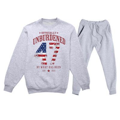 Officially Unburdened By What Has Been Trump Victory Premium Crewneck Sweatsuit Set