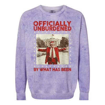 Officially Unburdened By What Has Been Trump Victory Xmas Colorblast Crewneck Sweatshirt