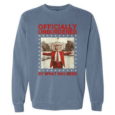 Officially Unburdened By What Has Been Trump Victory Xmas Garment-Dyed Sweatshirt