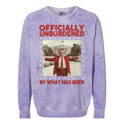 Officially Unburdened By What Has Been Trump Victory Xmas Colorblast Crewneck Sweatshirt