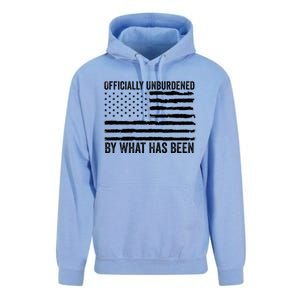 Officially Unburdened By What Has Been American Flag Unisex Surf Hoodie