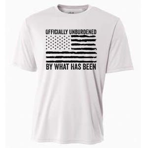 Officially Unburdened By What Has Been American Flag Cooling Performance Crew T-Shirt