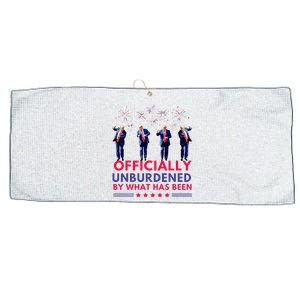 Officially Unburdened By What Has Been Trump Victory Large Microfiber Waffle Golf Towel