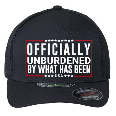 Officially Unburdened By What Has Been Trump Won Funny Meme Flexfit Unipanel Trucker Cap