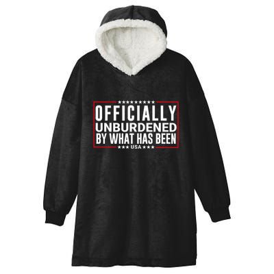 Officially Unburdened By What Has Been Trump Won Funny Meme Hooded Wearable Blanket