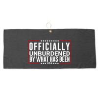 Officially Unburdened By What Has Been Trump Won Funny Meme Large Microfiber Waffle Golf Towel
