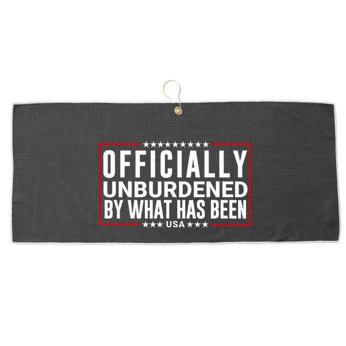 Officially Unburdened By What Has Been Trump Won Funny Meme Large Microfiber Waffle Golf Towel