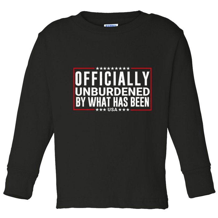 Officially Unburdened By What Has Been Trump Won Funny Meme Toddler Long Sleeve Shirt