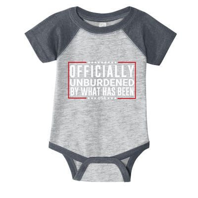 Officially Unburdened By What Has Been Trump Won Funny Meme Infant Baby Jersey Bodysuit