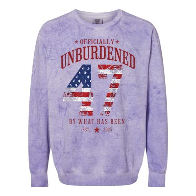 Officially Unburdened By What Has Been Trump Victory Gift Colorblast Crewneck Sweatshirt