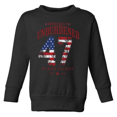 Officially Unburdened By What Has Been Trump Victory Gift Toddler Sweatshirt