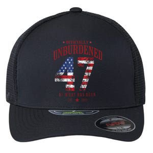 Officially Unburdened By What Has Been Trump Victory Flexfit Unipanel Trucker Cap