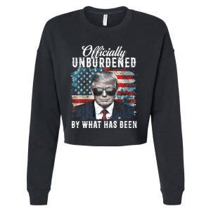 Officially Unburdened By What Has Been Trump Victory Cropped Pullover Crew