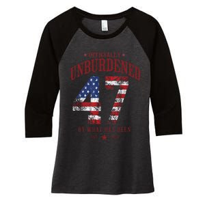 Officially Unburdened By What Has Been Trump Victory Women's Tri-Blend 3/4-Sleeve Raglan Shirt