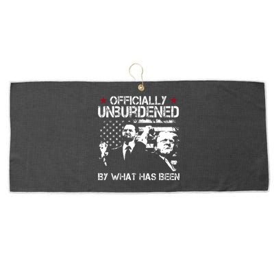 Officially Unburdened By What Has Been Trump Vance Victory Large Microfiber Waffle Golf Towel