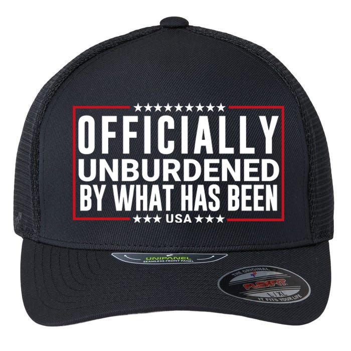 Officially Unburdened By What Has Been Trump Won Funny Saying Donald Trump Won Flexfit Unipanel Trucker Cap