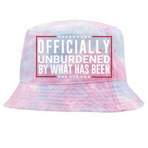 Officially Unburdened By What Has Been Trump Won Funny Saying Donald Trump Won Tie-Dyed Bucket Hat