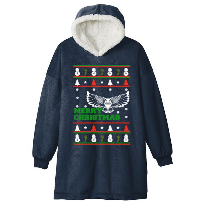 Owl Ugly Christmas Hooded Wearable Blanket