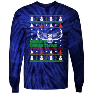 Owl Ugly Christmas Tie-Dye Long Sleeve Shirt