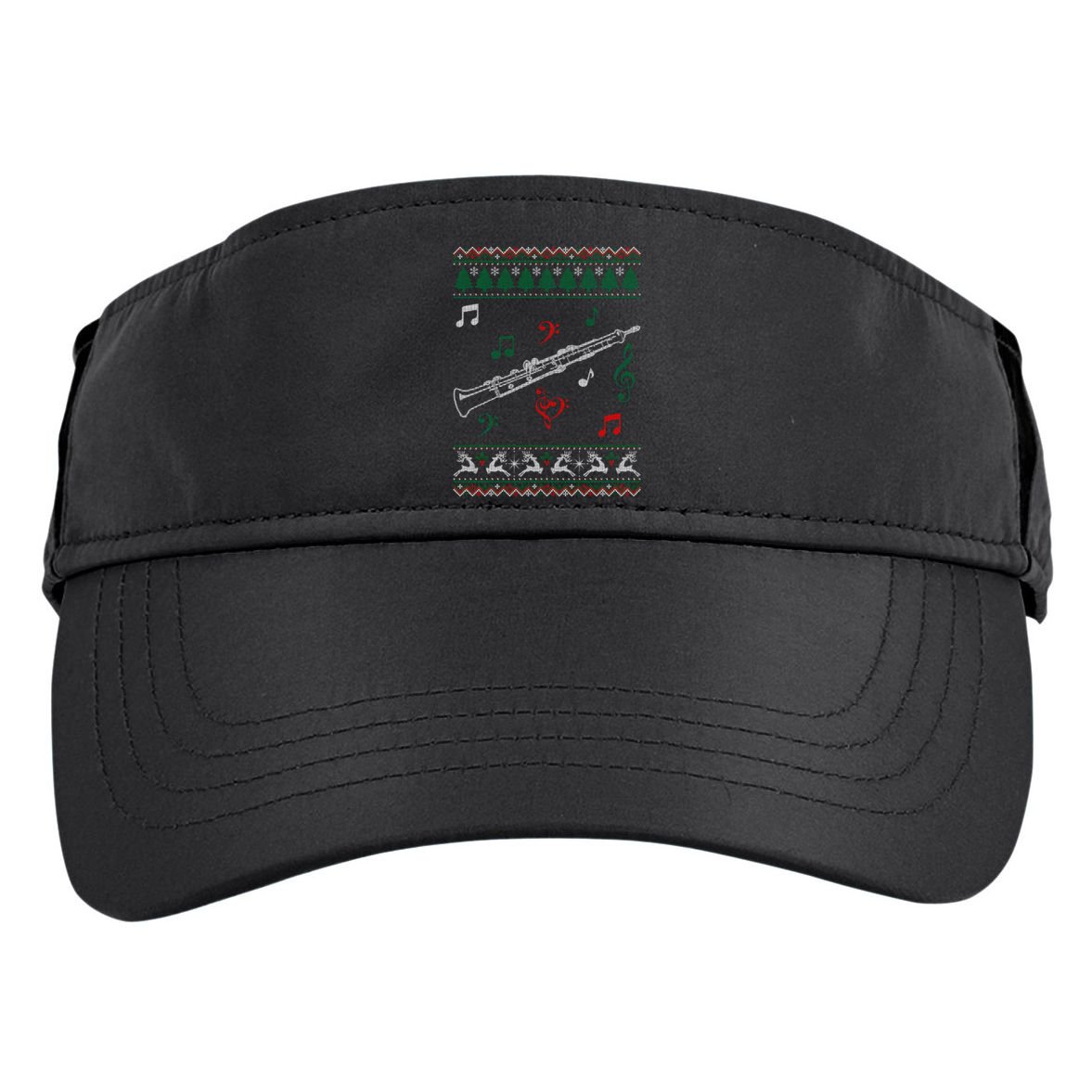 Oboe Ugly Christmas Sweater Adult Drive Performance Visor