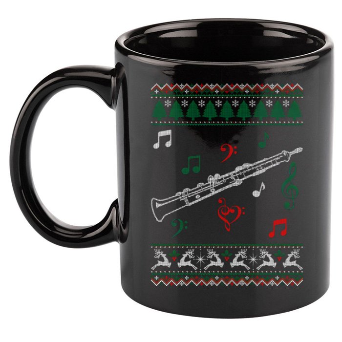 Oboe Ugly Christmas Sweater 11oz C Handle Ceramic Mug