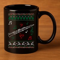 Oboe Ugly Christmas Sweater 11oz C Handle Ceramic Mug