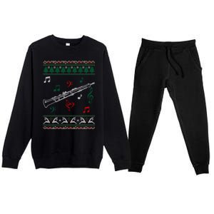 Oboe Ugly Christmas Sweater Premium Crewneck Sweatsuit Set