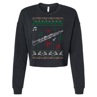 Oboe Ugly Christmas Sweater Cropped Pullover Crew