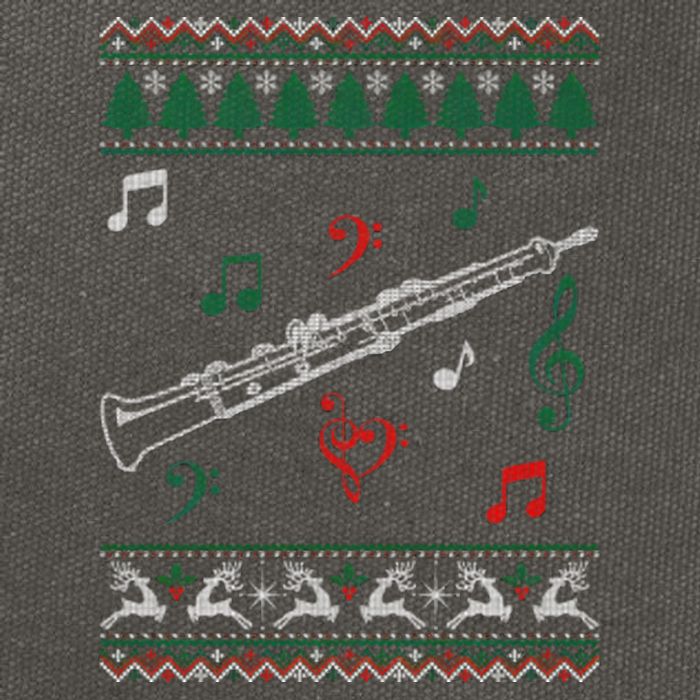 Oboe Ugly Christmas Sweater Cotton Canvas Backpack