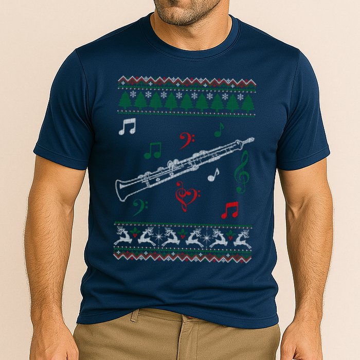 Oboe Ugly Christmas Sweater Cooling Performance Crew T-Shirt