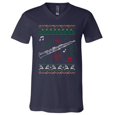 Oboe Ugly Christmas Sweater V-Neck T-Shirt