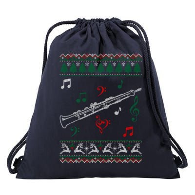 Oboe Ugly Christmas Sweater Drawstring Bag