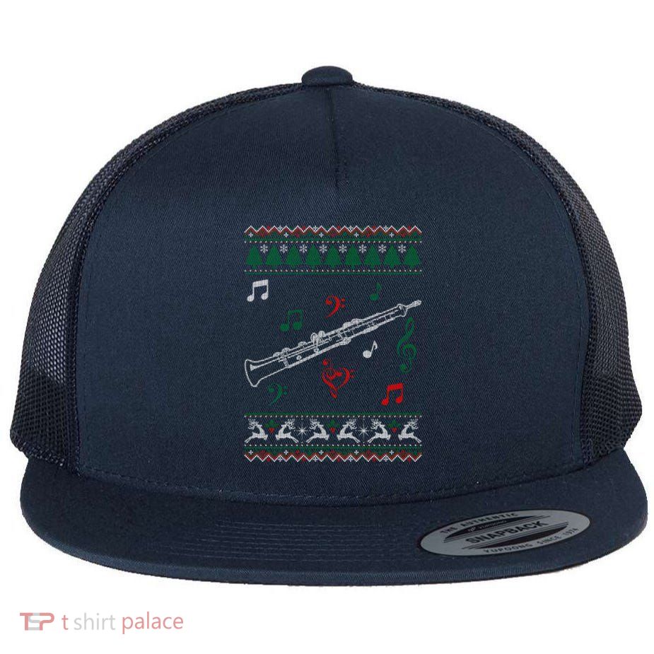 Oboe Ugly Christmas Sweater Flatbill Hat