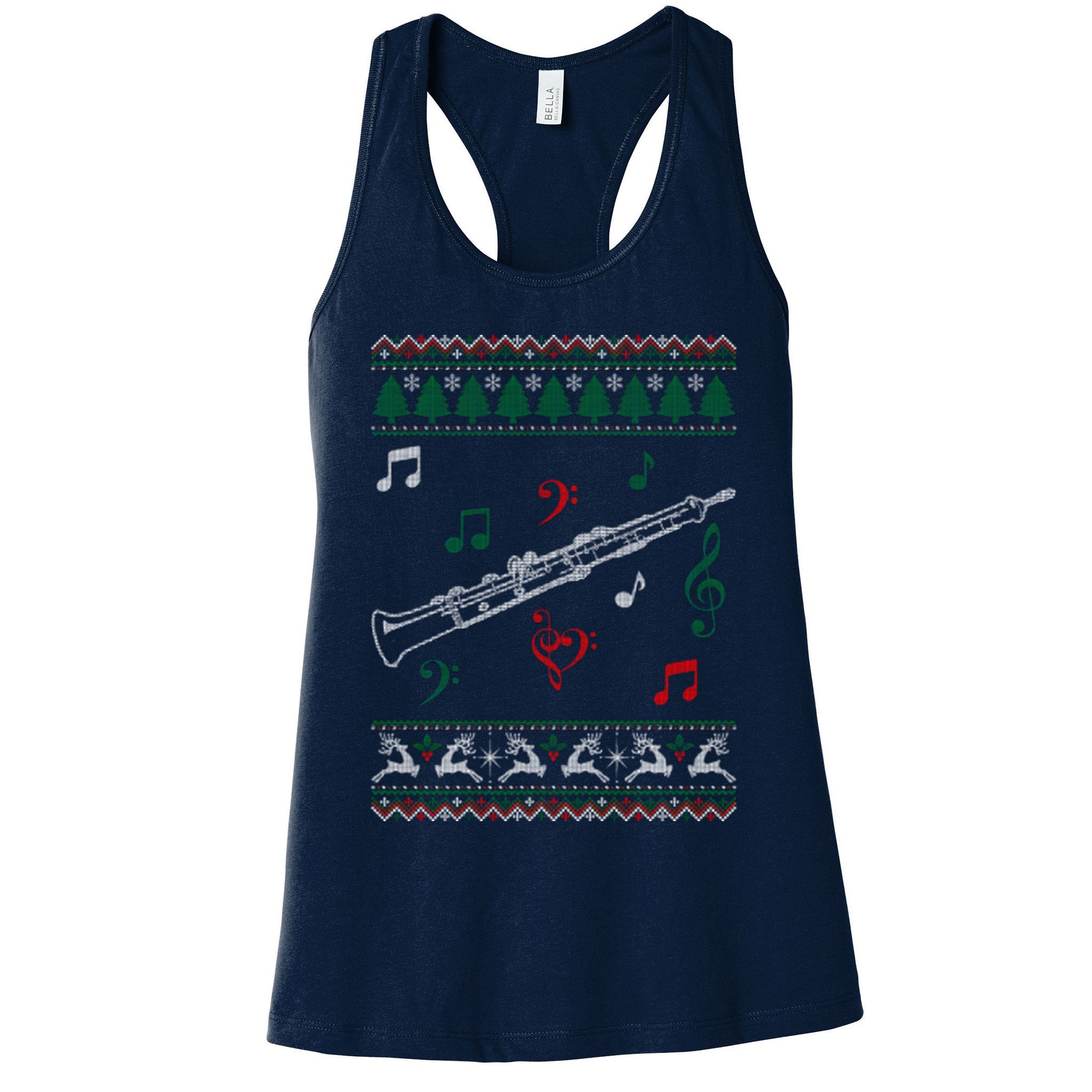 Oboe Ugly Christmas Sweater Womens Tank Top
