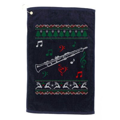 Oboe Ugly Christmas Sweater Golf Towel