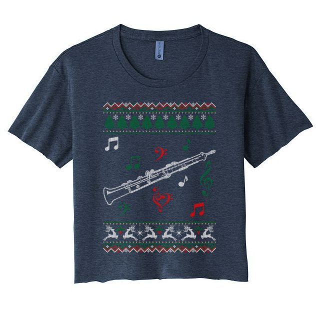 Oboe Ugly Christmas Sweater Crop Top
