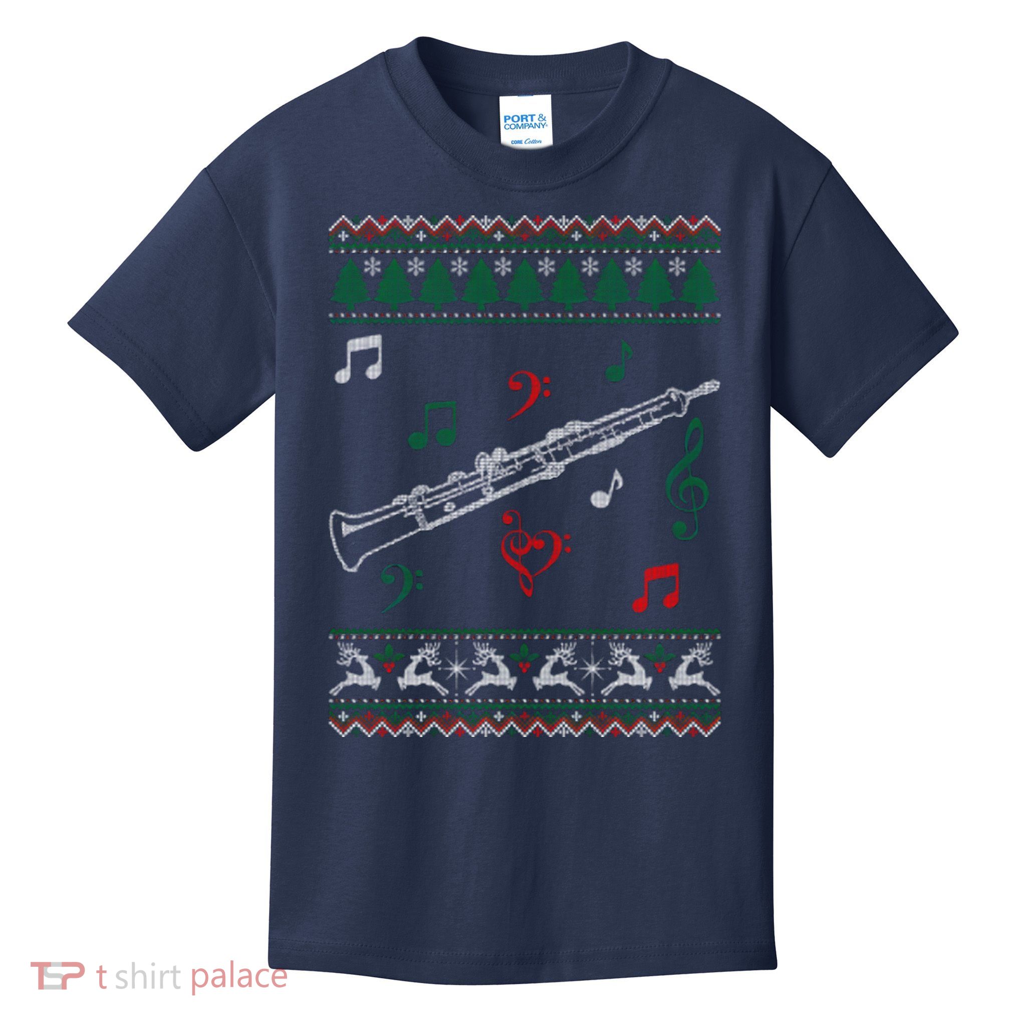 Oboe Ugly Christmas Sweater Kids T-Shirt