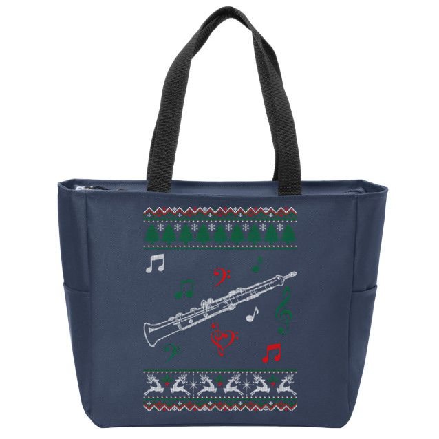 Oboe Ugly Christmas Sweater Zip Tote Bag