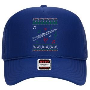 Oboe Ugly Christmas Sweater High Crown Mesh Back Trucker Hat