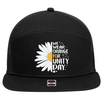 ORANGE UNITY DAY Daisy We Wear Orange For Unity Day 7 Panel Mesh Trucker Snapback Hat