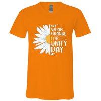 ORANGE UNITY DAY Daisy We Wear Orange For Unity Day V-Neck T-Shirt