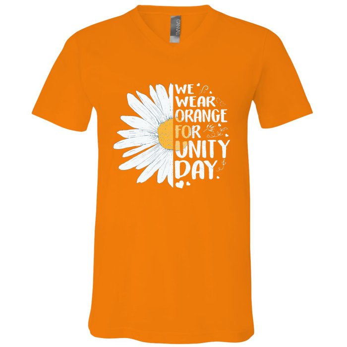 ORANGE UNITY DAY Daisy We Wear Orange For Unity Day V-Neck T-Shirt