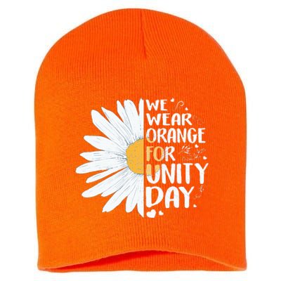 ORANGE UNITY DAY Daisy We Wear Orange For Unity Day Short Acrylic Beanie