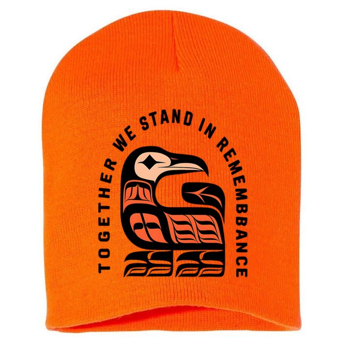 Orange Unity Day Native American Every Child Short Acrylic Beanie